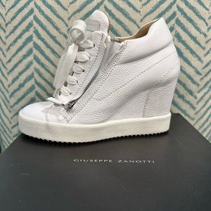 Giuseppe Zanotti white wedge sneaker